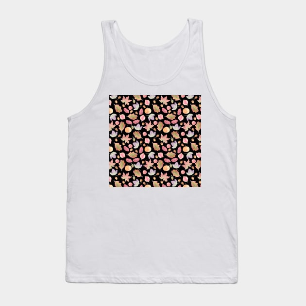 Watercolor Fall Leaves | Pattern | Dark Background Tank Top by Harpleydesign